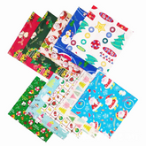 CraftsFabrics 10Pcs/lot Christmas Fabric Fat Quarters 100% Cotton Twill Printed Precut Squares for Quilting, Arts, Crafts, DIY Projects